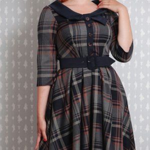 XS Miss Candyfloss Genevieve Plaid Swing Dress